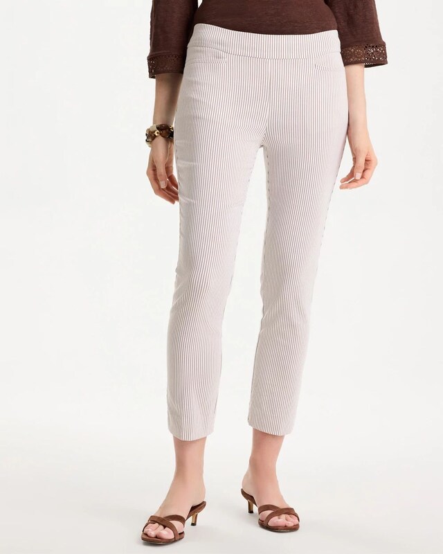 Striped Brigitte Slim Pull-On Crop Pant - image 1